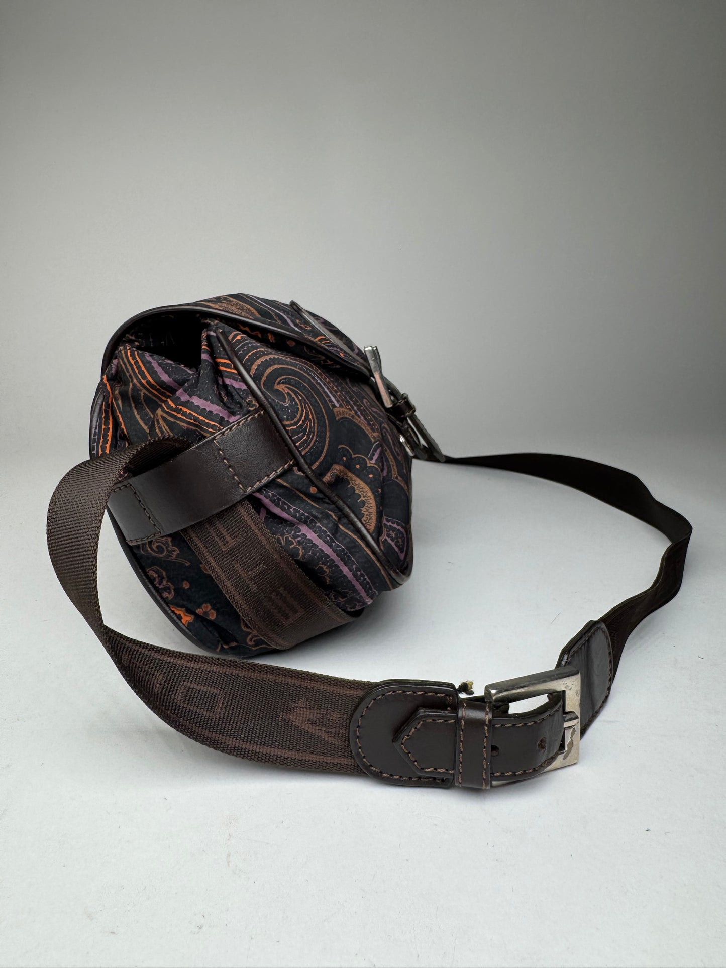 Vintage Etro Paisley Monogram Shoulder / Crossbody Bag Brown