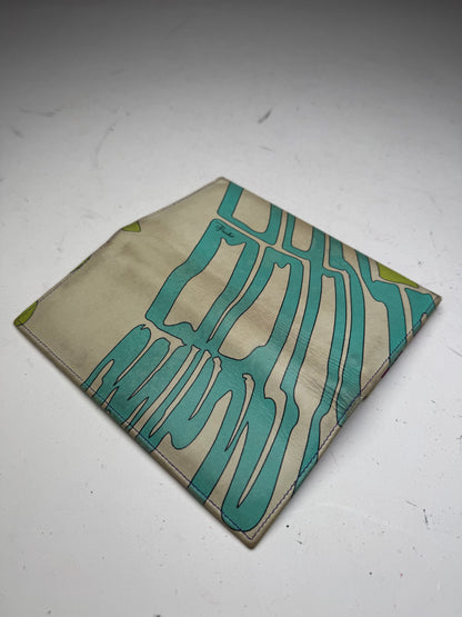 Vintage Emilio Pucci Blue White Green Leather Wallet