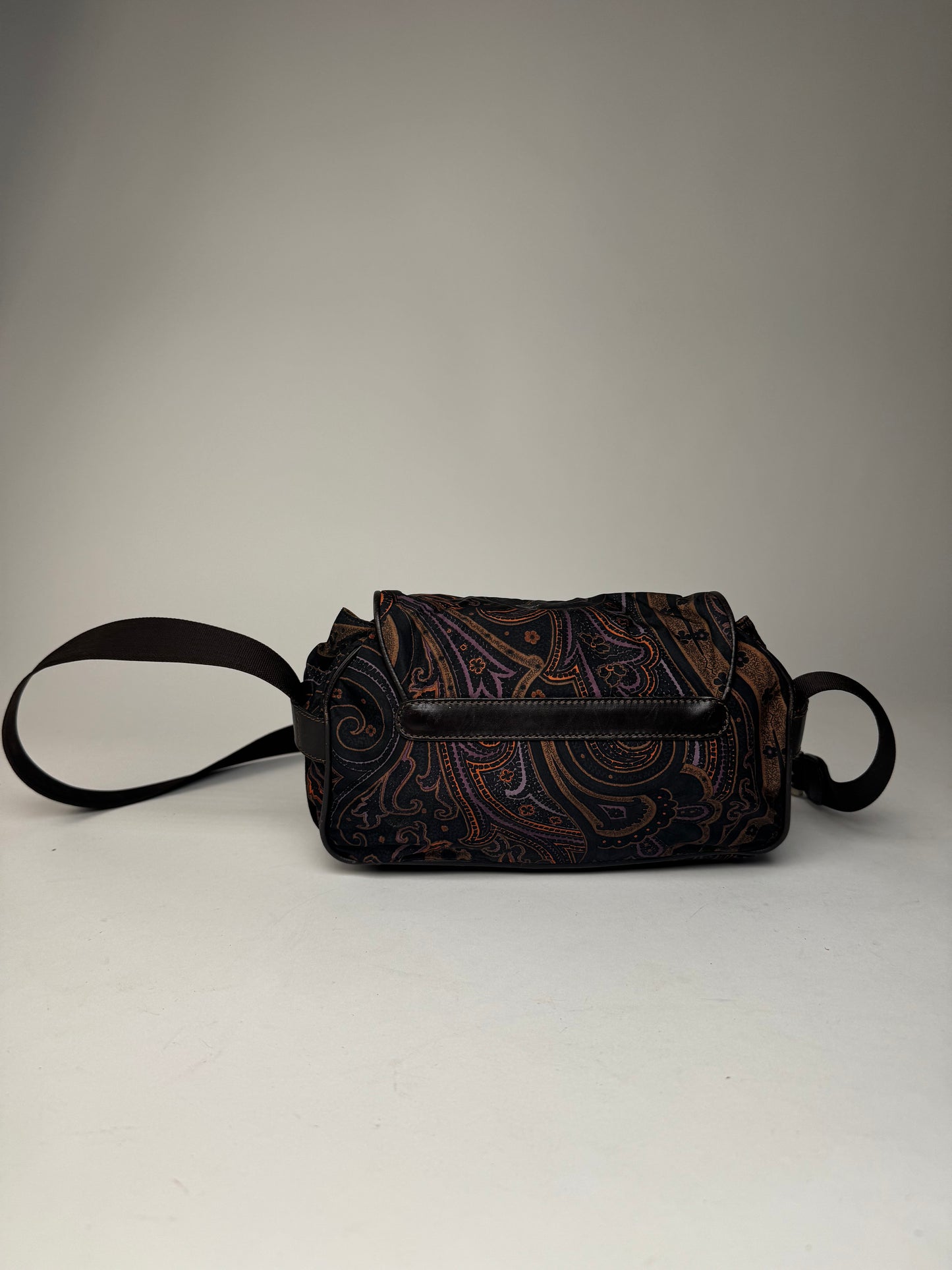 Vintage Etro Paisley Monogram Shoulder / Crossbody Bag Brown