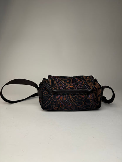 Vintage Etro Paisley Monogram Shoulder / Crossbody Bag Brown