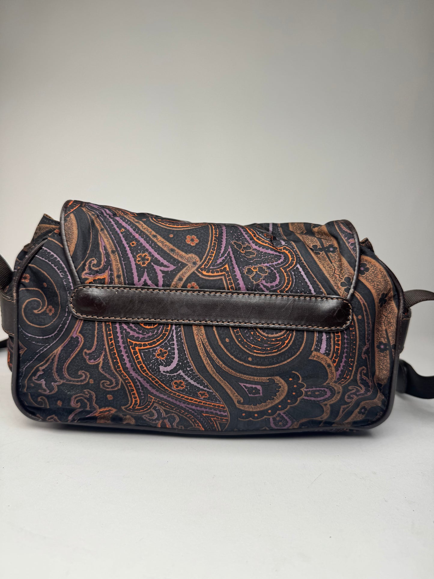 Vintage Etro Paisley Monogram Shoulder / Crossbody Bag Brown