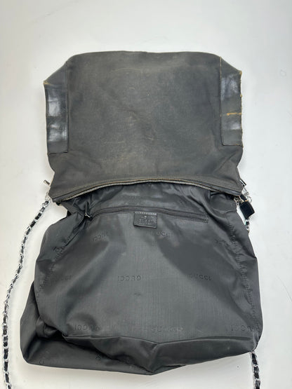Vintage Gucci Cotton Leather Bag Black
