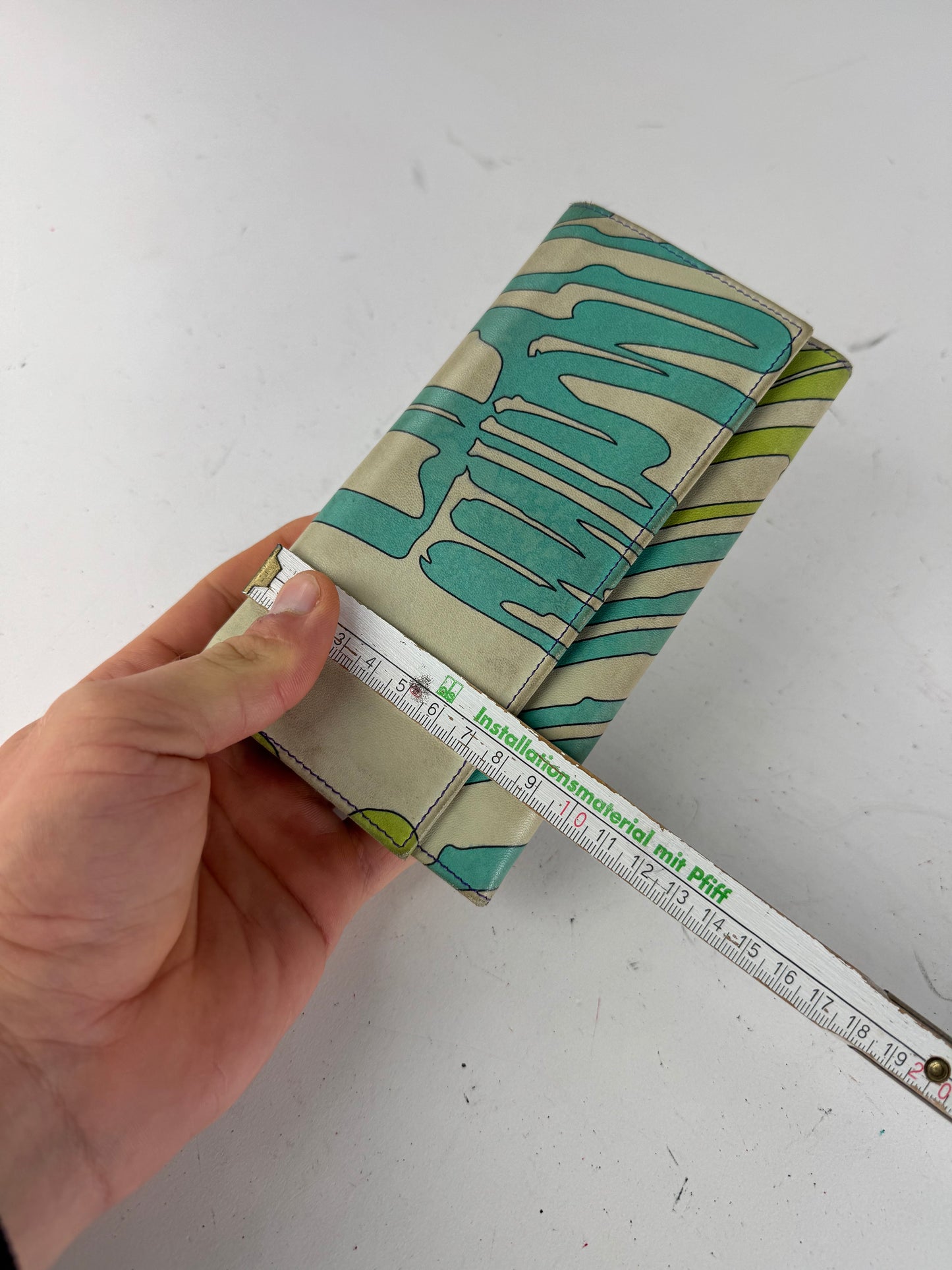 Vintage Emilio Pucci Blue White Green Leather Wallet