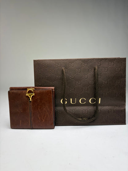 Vintage Gucci Leather Bifold Wallet Early 2000s Brown