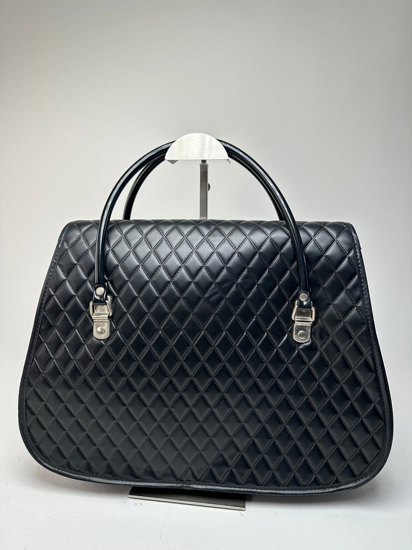 Vintage Comme des Garçons Patent Quilted Top-Handle Bag Black