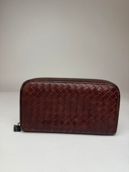 Vintage Bottega Veneta Intrecciato Leather wallet brown