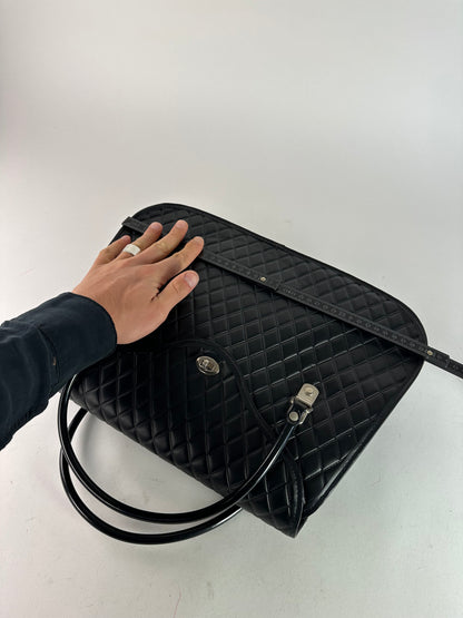 Vintage Comme des Garçons Patent Quilted Top-Handle Bag Black