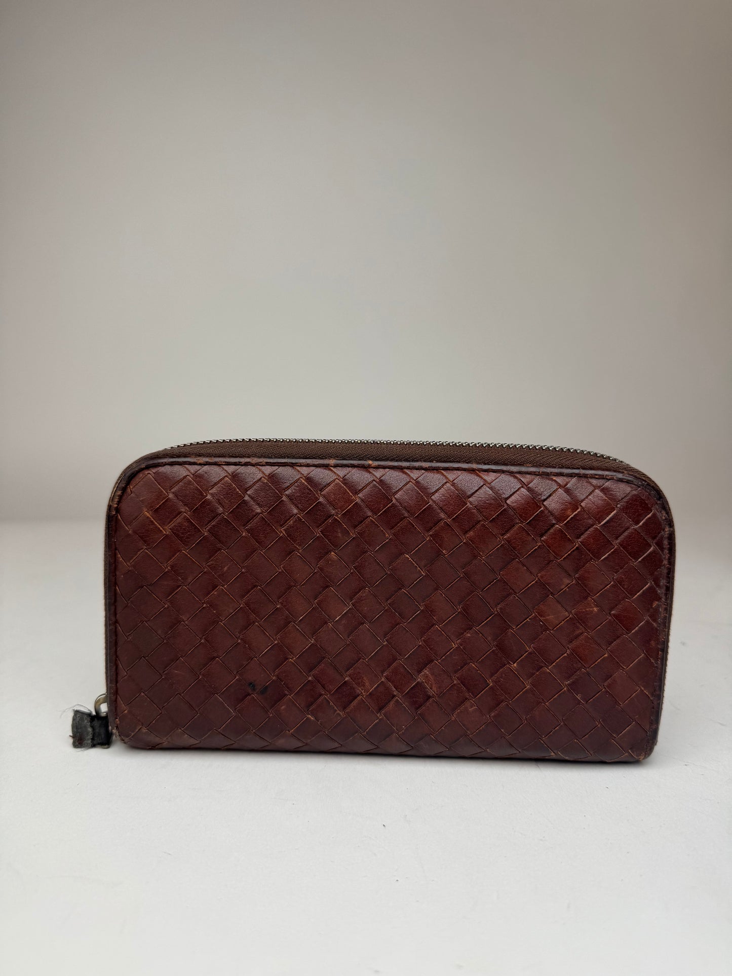Vintage Bottega Veneta Intrecciato Leather wallet brown