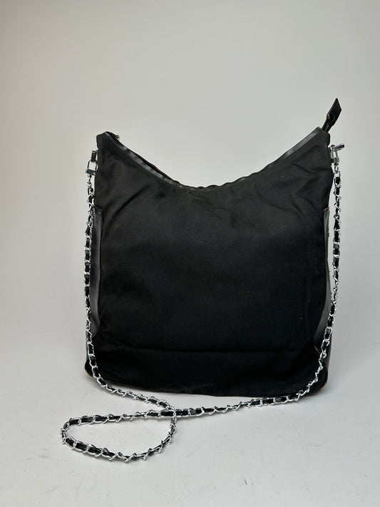 Vintage Gucci Cotton Leather Bag Black