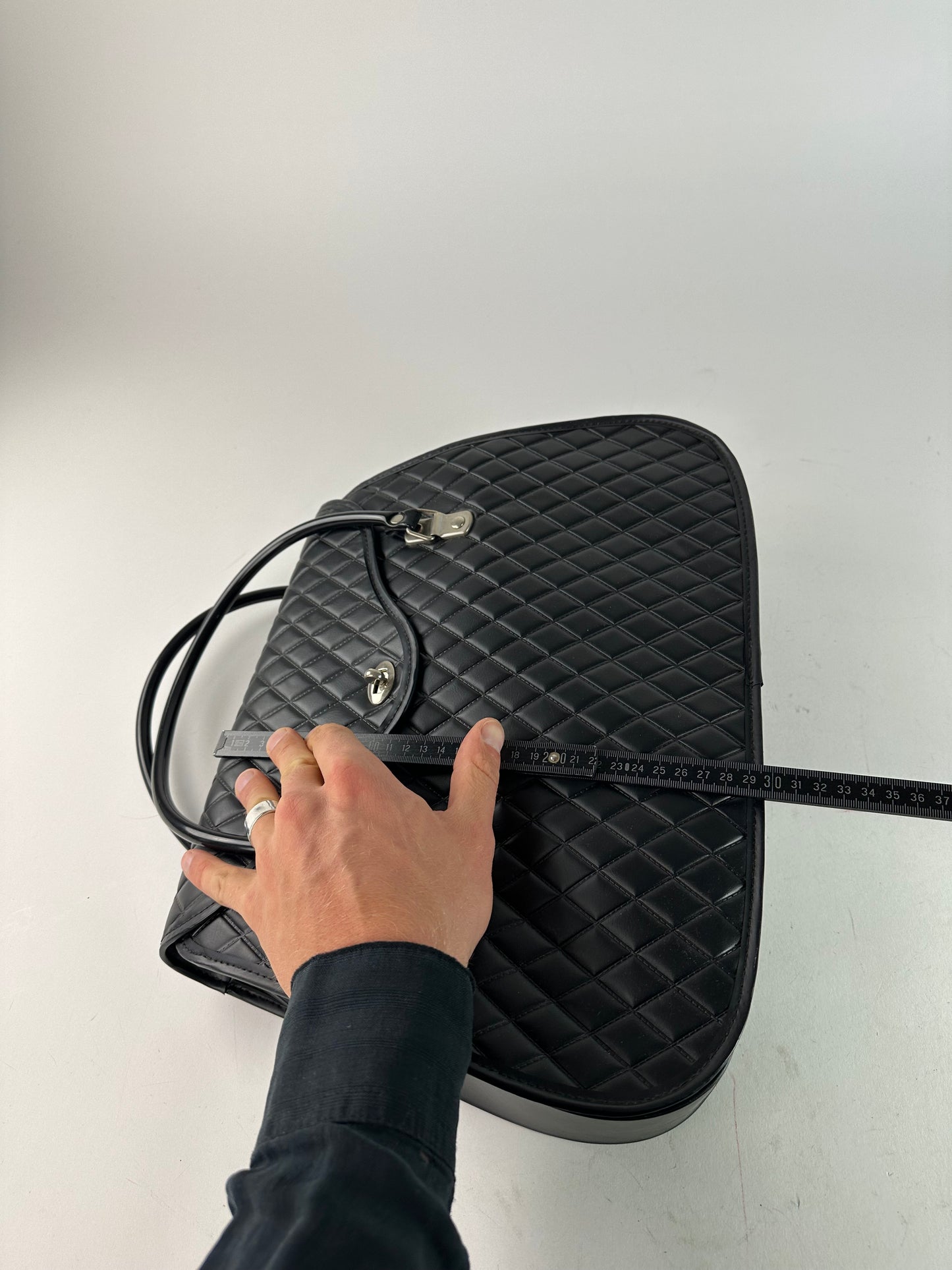 Vintage Comme des Garçons Patent Quilted Top-Handle Bag Black
