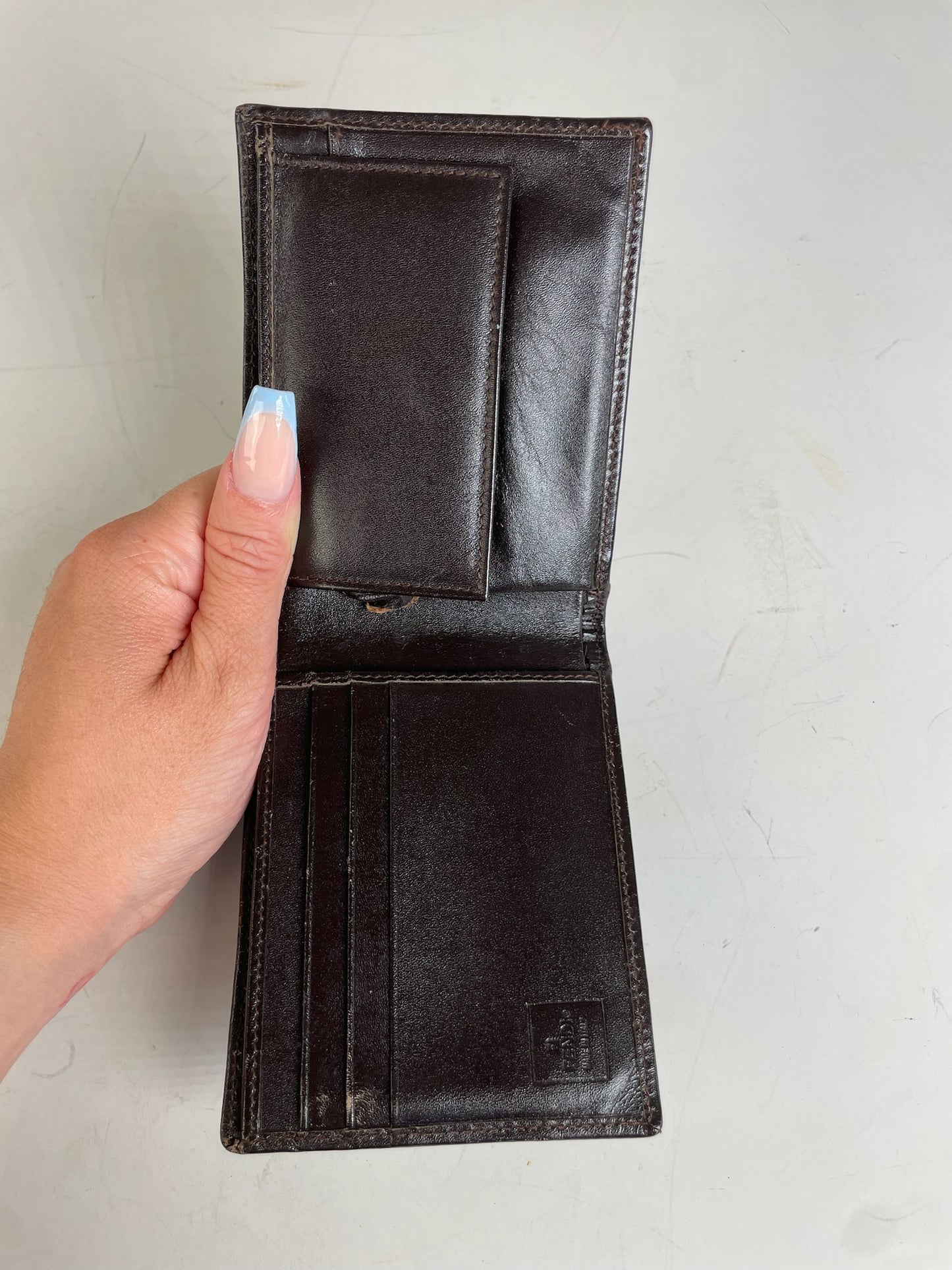 Vintage Fendi FF Monogram Leather Wallet Brown Black