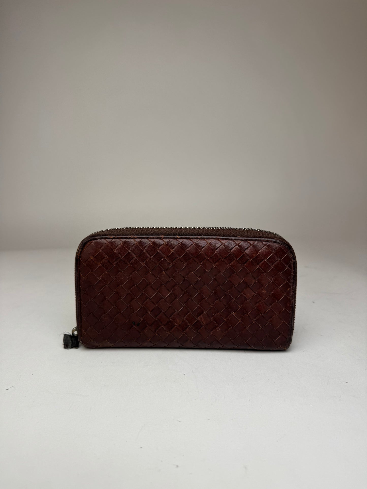 Vintage Bottega Veneta Intrecciato Leather wallet brown
