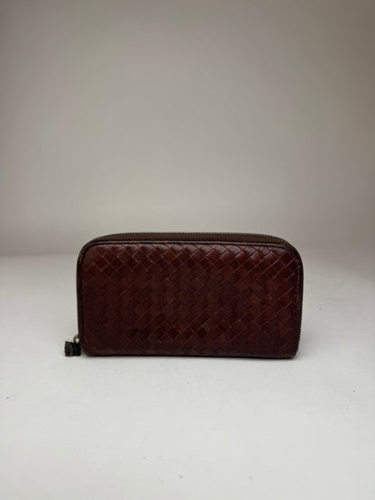 Vintage Bottega Veneta Intrecciato Leather wallet brown