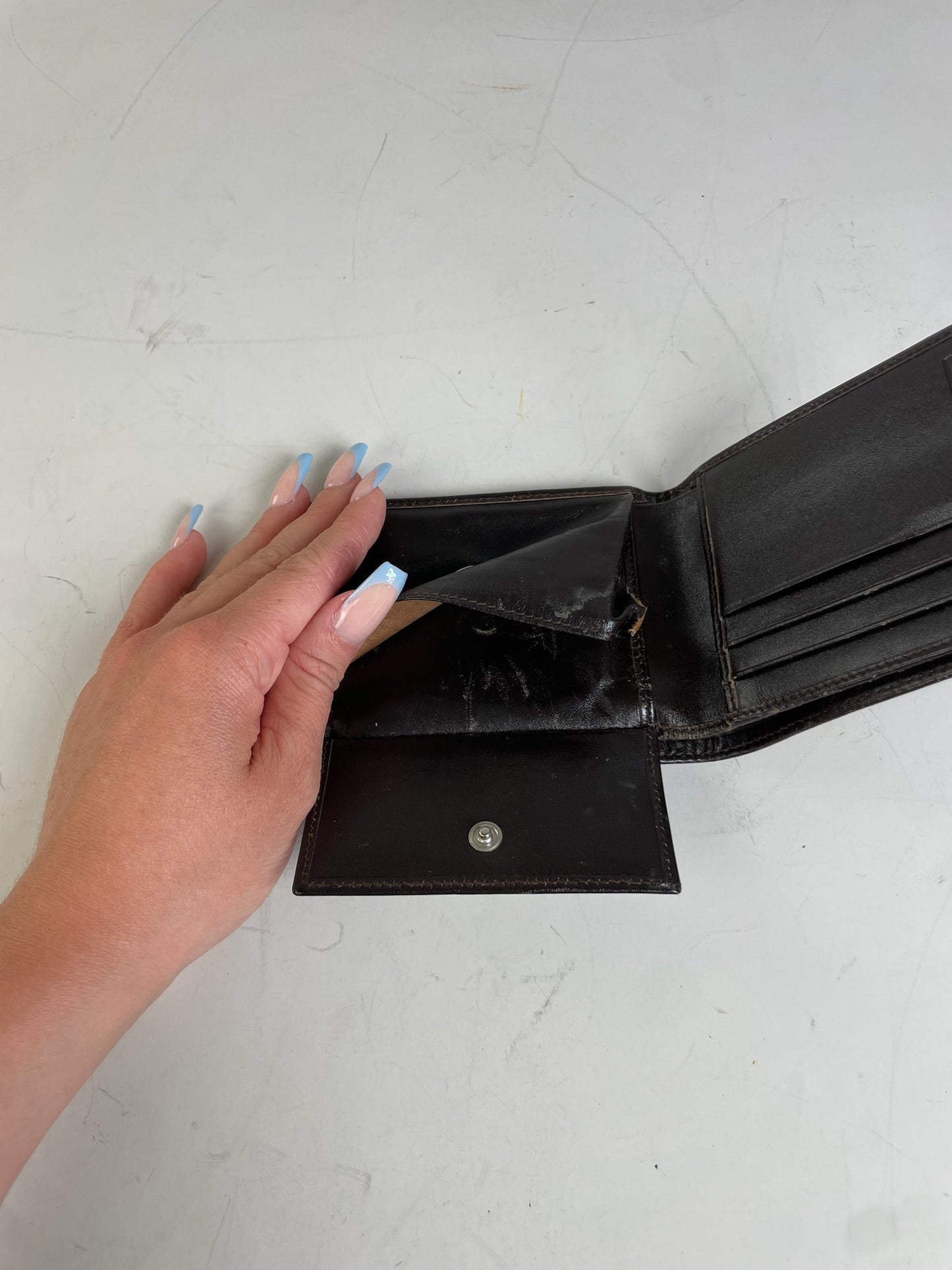 Vintage Fendi FF Monogram Leather Wallet Brown Black