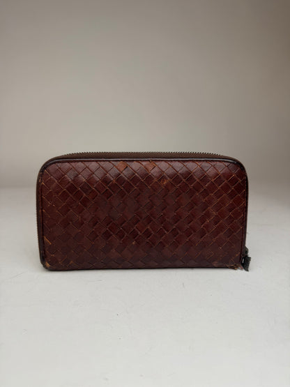 Vintage Bottega Veneta Intrecciato Leather wallet brown