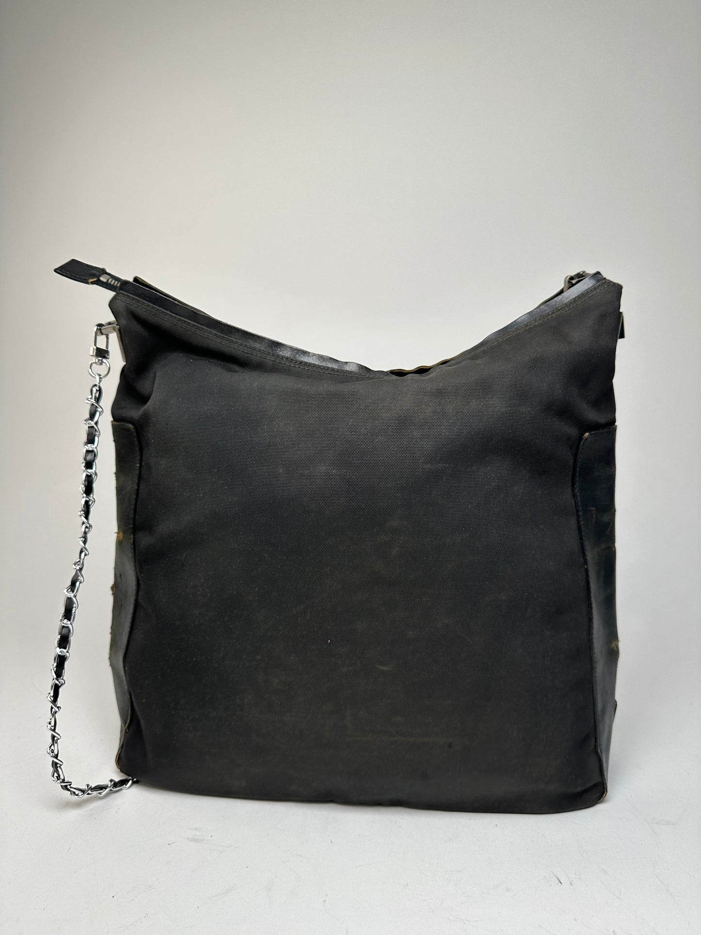 Vintage Gucci Cotton Leather Bag Black