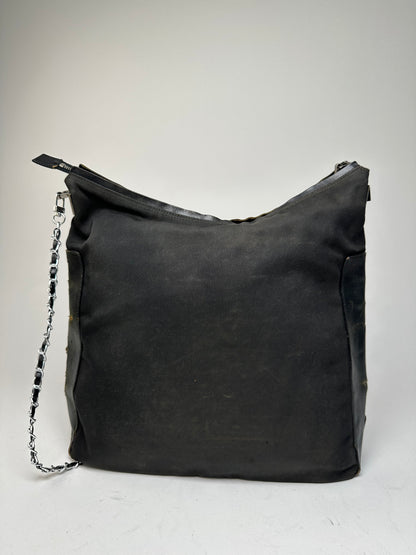 Vintage Gucci Cotton Leather Bag Black