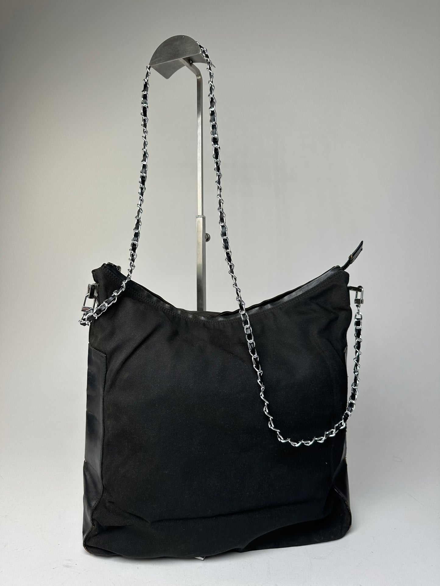 Vintage Gucci Cotton Leather Bag Black