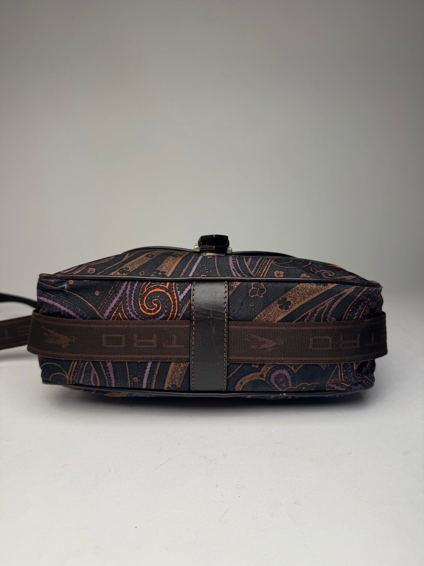 Vintage Etro Paisley Monogram Shoulder / Crossbody Bag Brown