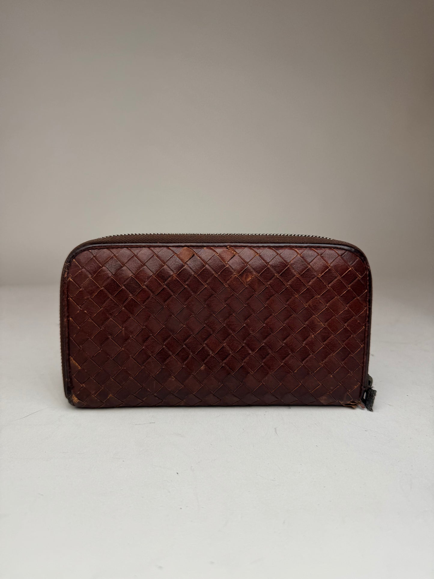 Vintage Bottega Veneta Intrecciato Leather wallet brown
