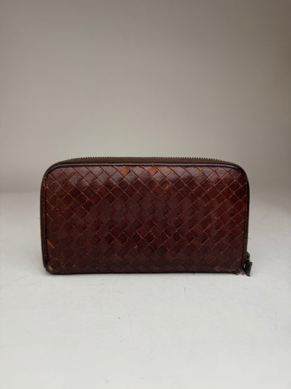 Vintage Bottega Veneta Intrecciato Leather wallet brown