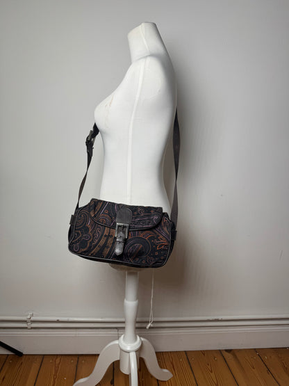 Vintage Etro Paisley Monogram Shoulder / Crossbody Bag Brown