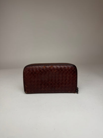 Vintage Bottega Veneta Intrecciato Leather wallet brown