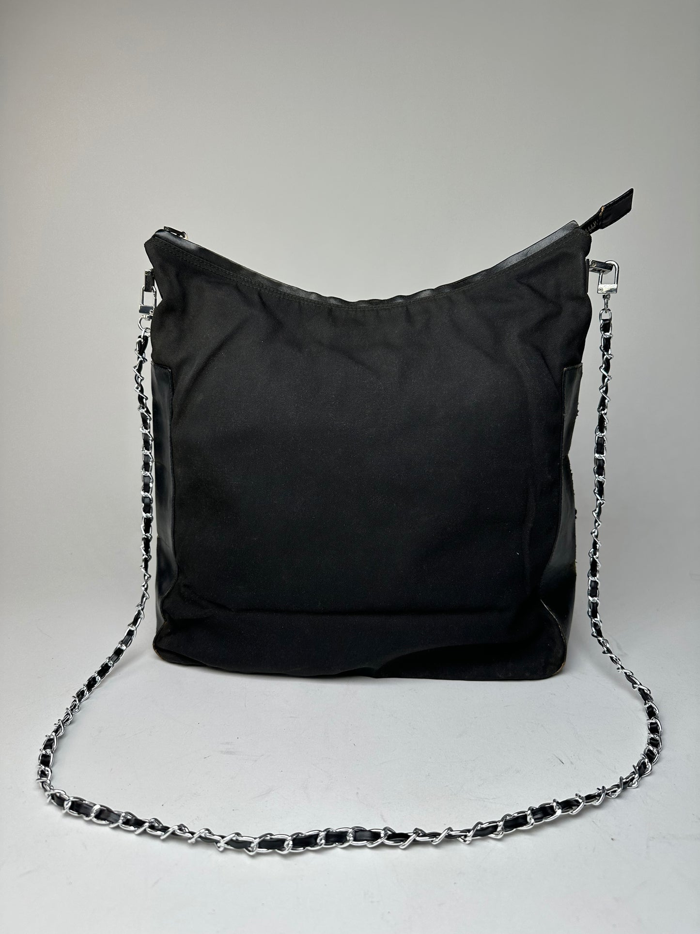 Vintage Gucci Cotton Leather Bag Black