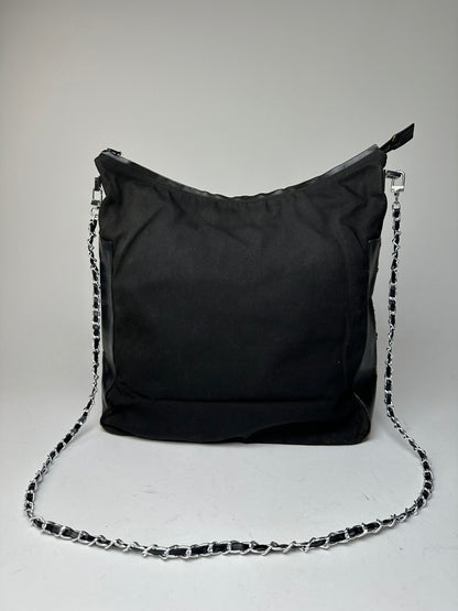Vintage Gucci Cotton Leather Bag Black