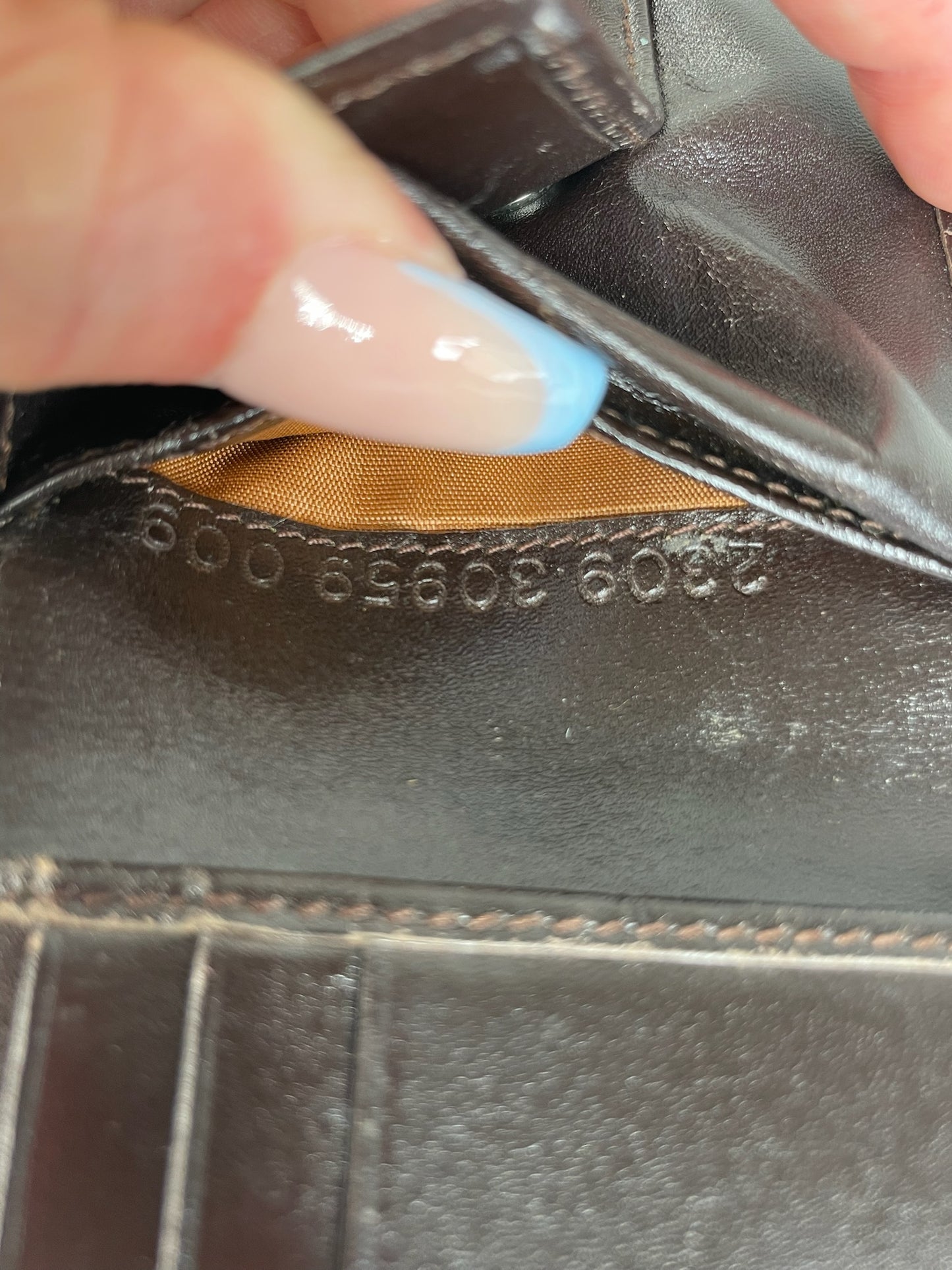 Vintage Fendi FF Monogram Leather Wallet Brown Black