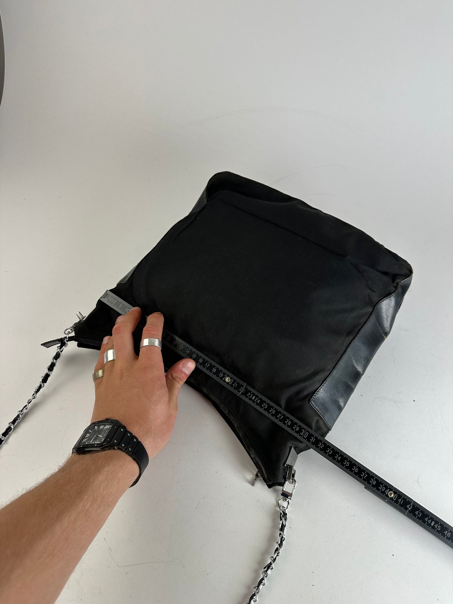 Vintage Gucci Cotton Leather Bag Black