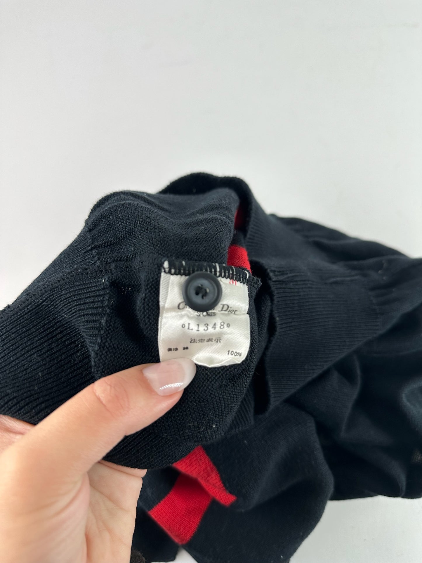 Vintage Dior polo shirt black red white
