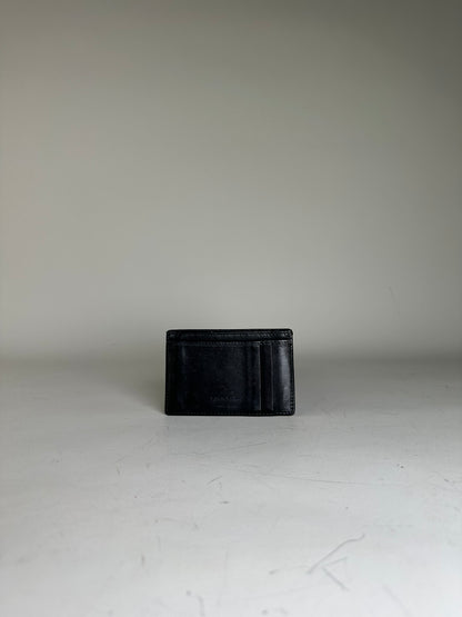 Vintage Ferragamo Leather Card Holder Black Silver