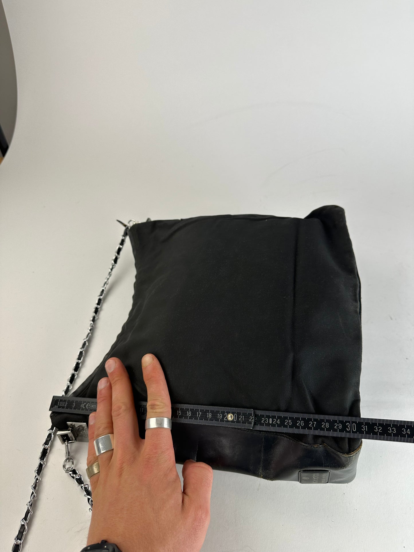 Vintage Gucci Cotton Leather Bag Black