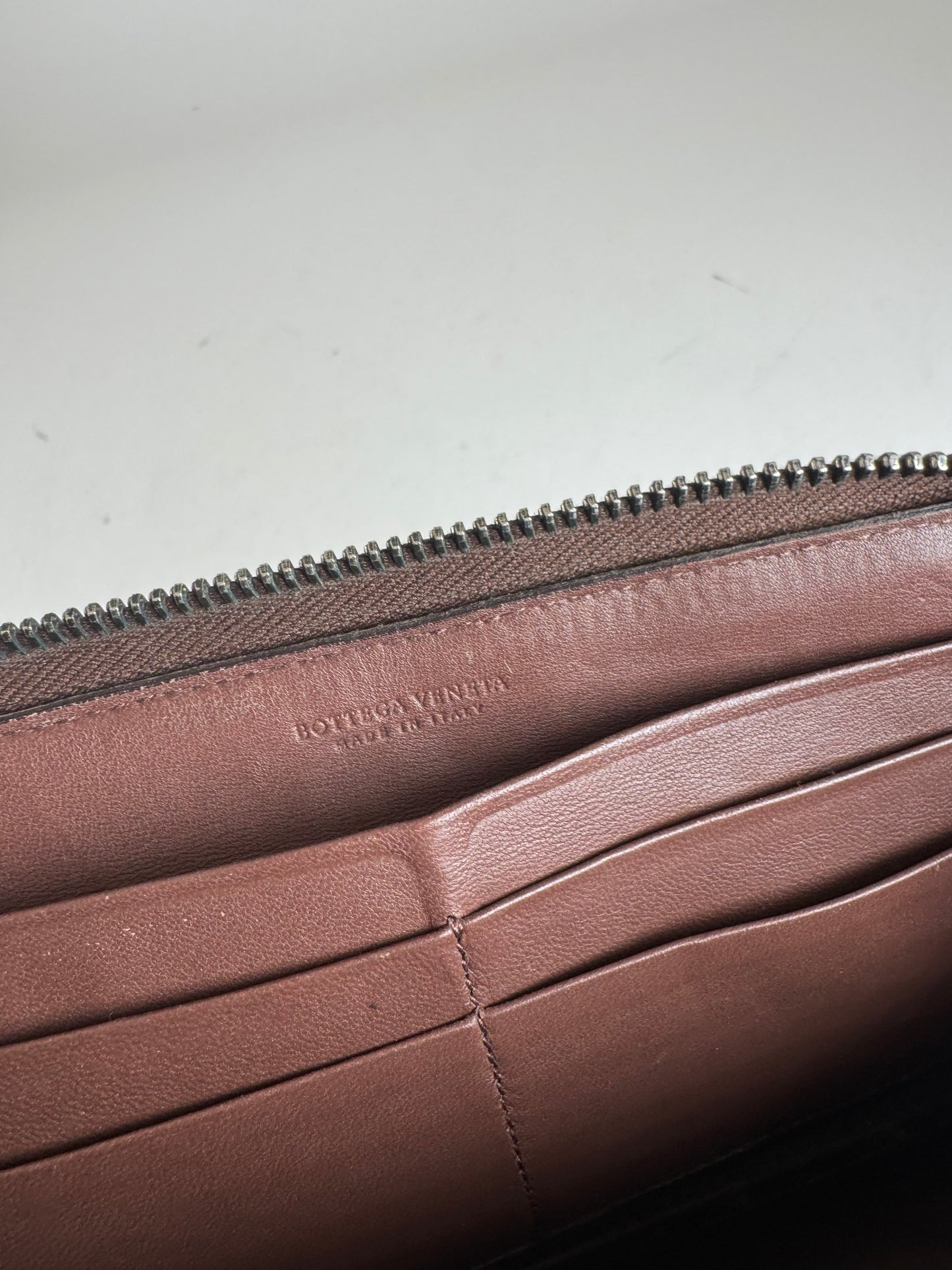 Vintage Bottega Veneta Intrecciato Leather wallet brown