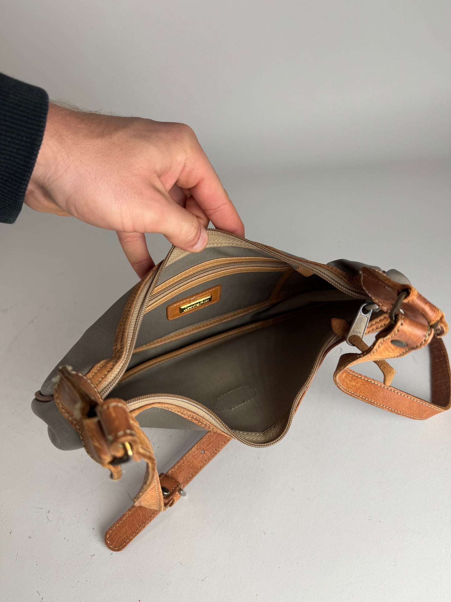 Vintage Dior 2-Way Bag Grey Brown
