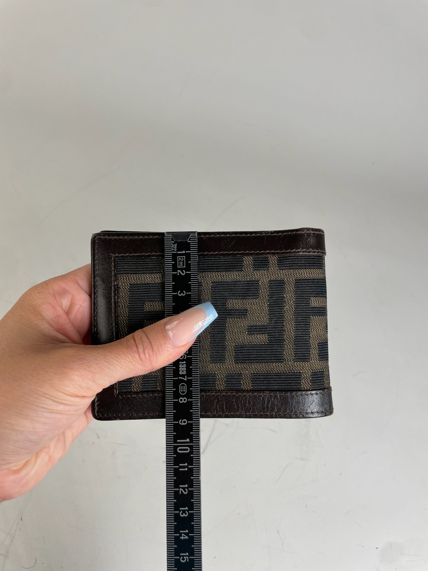 Vintage Fendi FF Monogram Leather Wallet Brown Black