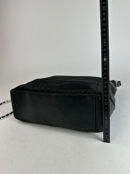 Vintage Gucci Cotton Leather Bag Black