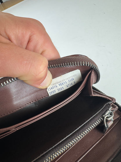 Vintage Bottega Veneta Intrecciato Leather wallet brown