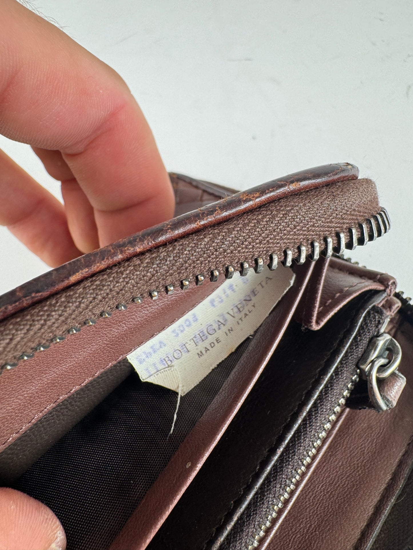 Vintage Bottega Veneta Intrecciato Leather wallet brown