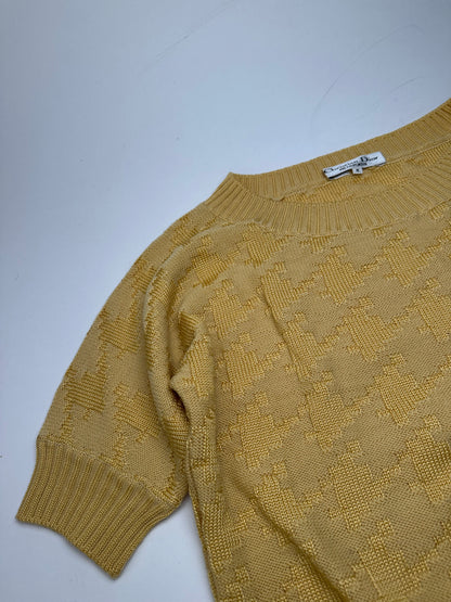 Vintage Dior Short Sleeve Wool Sweater Yellow M