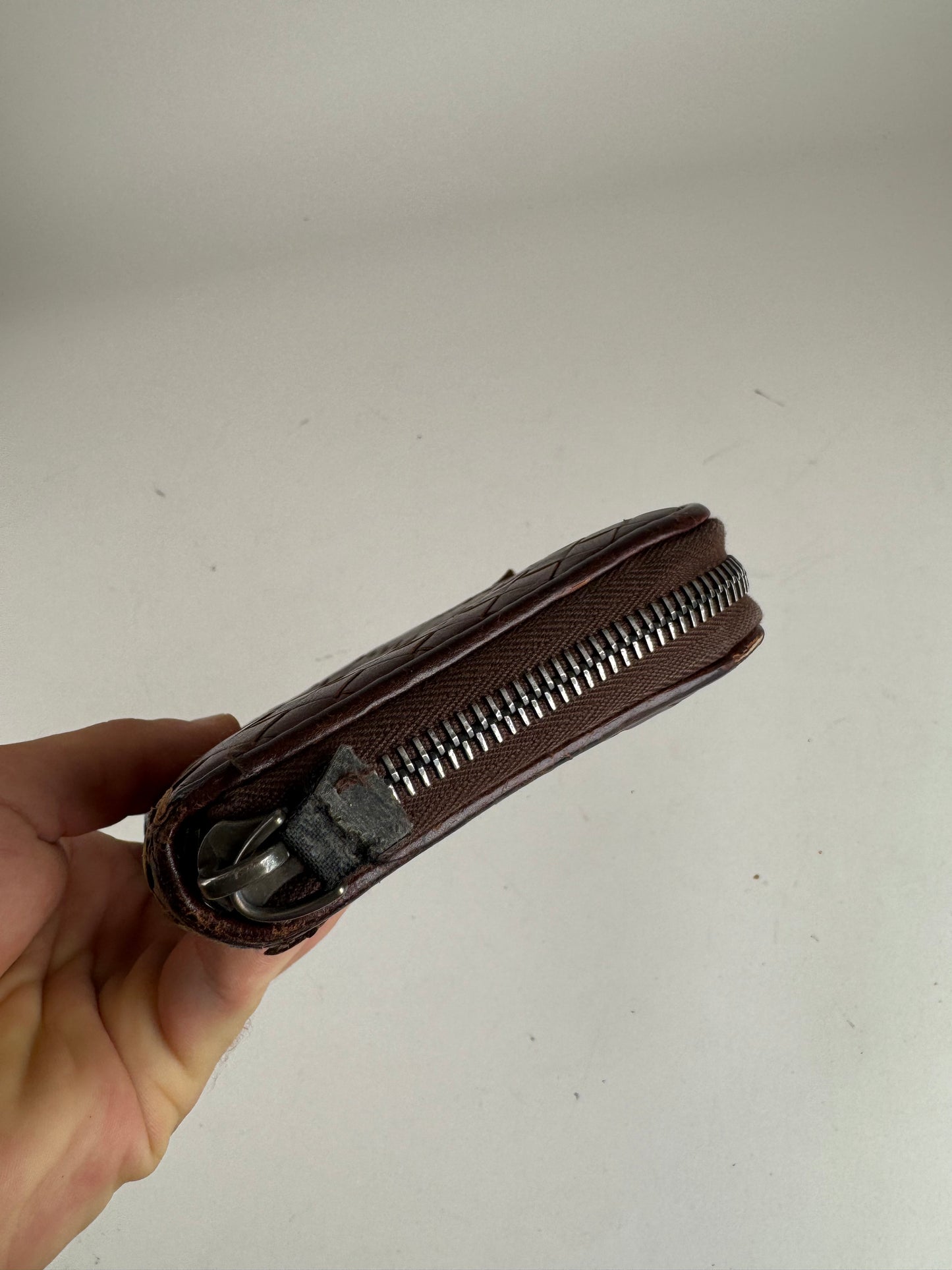 Vintage Bottega Veneta Intrecciato Leather wallet brown