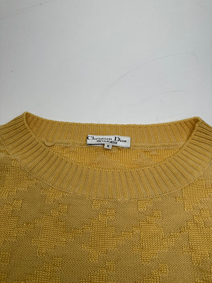 Vintage Dior Short Sleeve Wool Sweater Yellow M