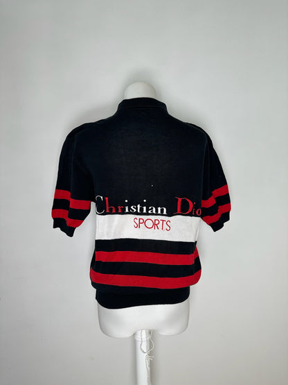 Vintage Dior polo shirt black red white