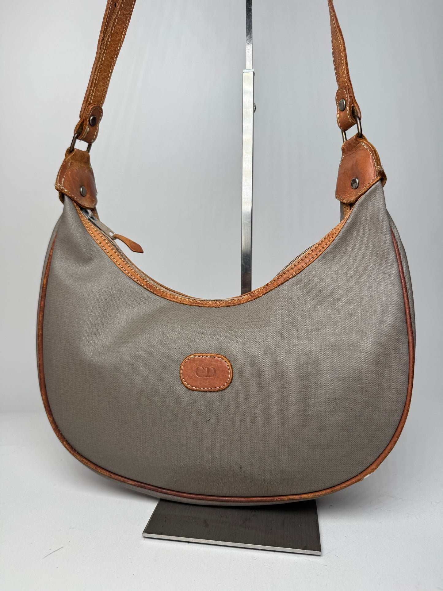Vintage Dior 2-Way Bag Grey Brown