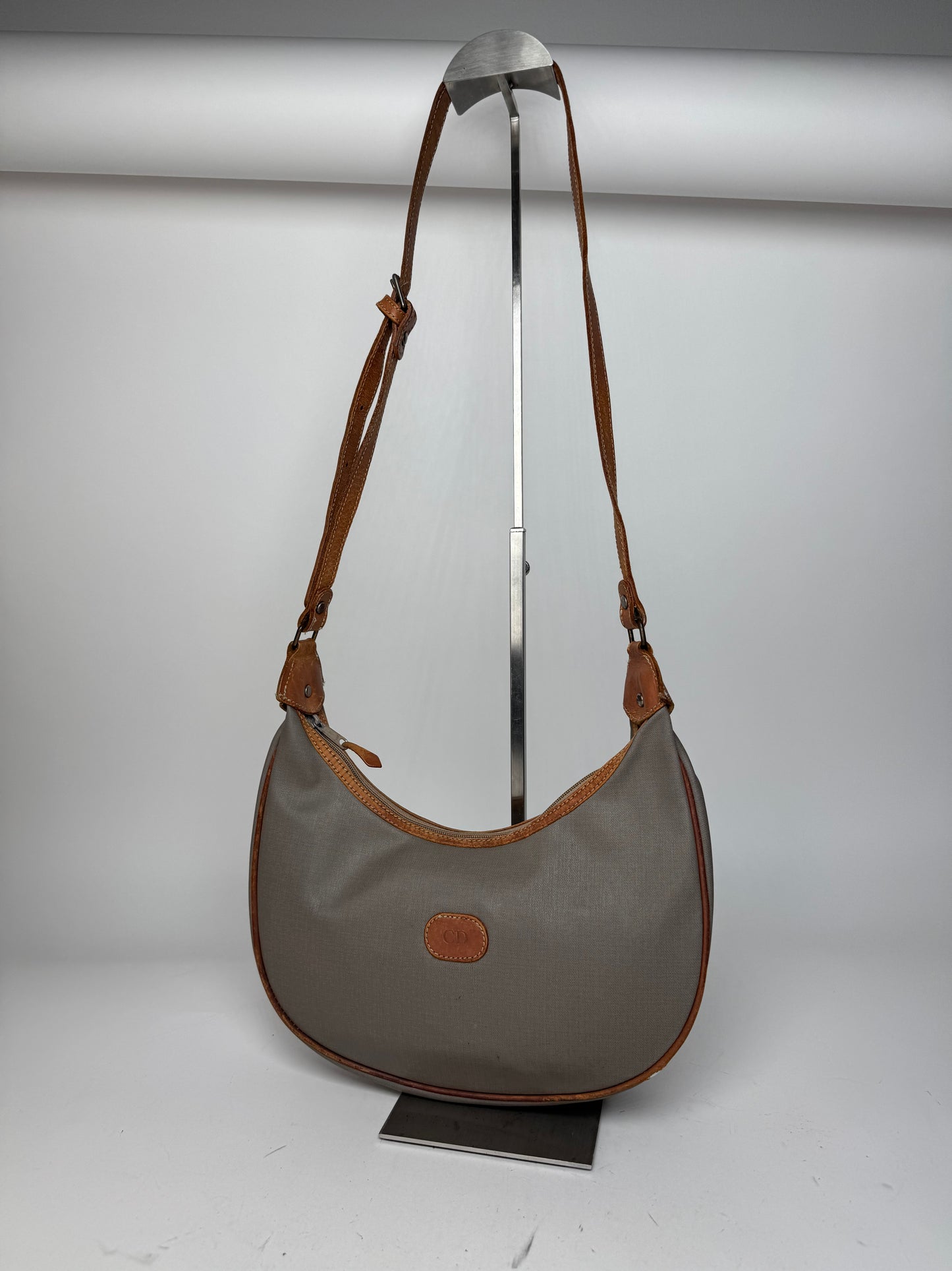 Vintage Dior 2-Way Bag Grey Brown