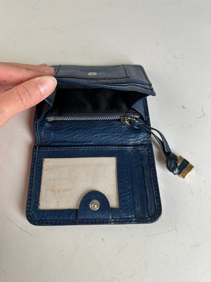 Vintage Chloe Leather Wallet Navy Gold