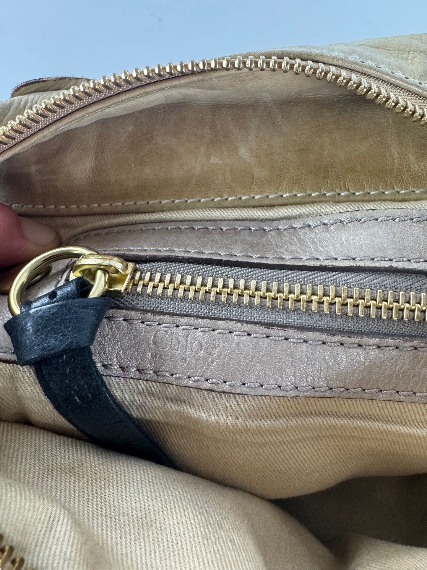 Vintage Chloe Leather Handbag Beige