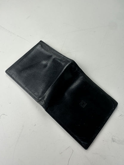 Vintage Loewe Leather Wallet Black Gold Snap Spain