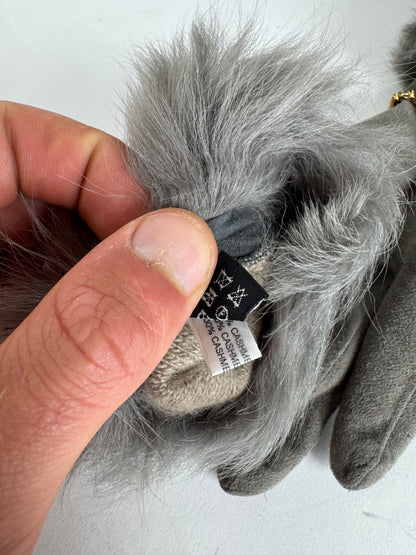 Vintage Escada Suede Cashmere Gloves Size 7 grey